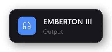 A small dark pill reading 'EMBERTON III — Output'.